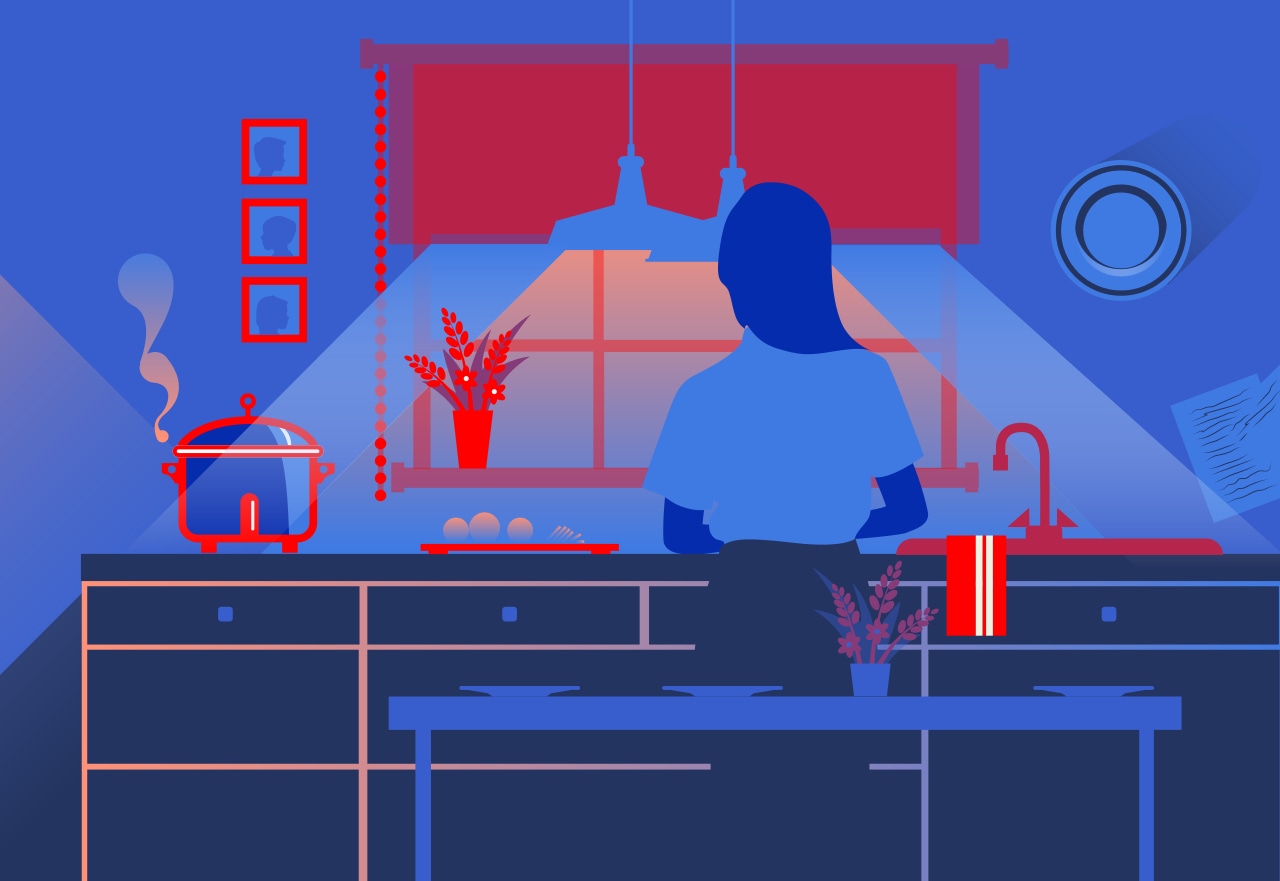 Woman Cooking Illustration